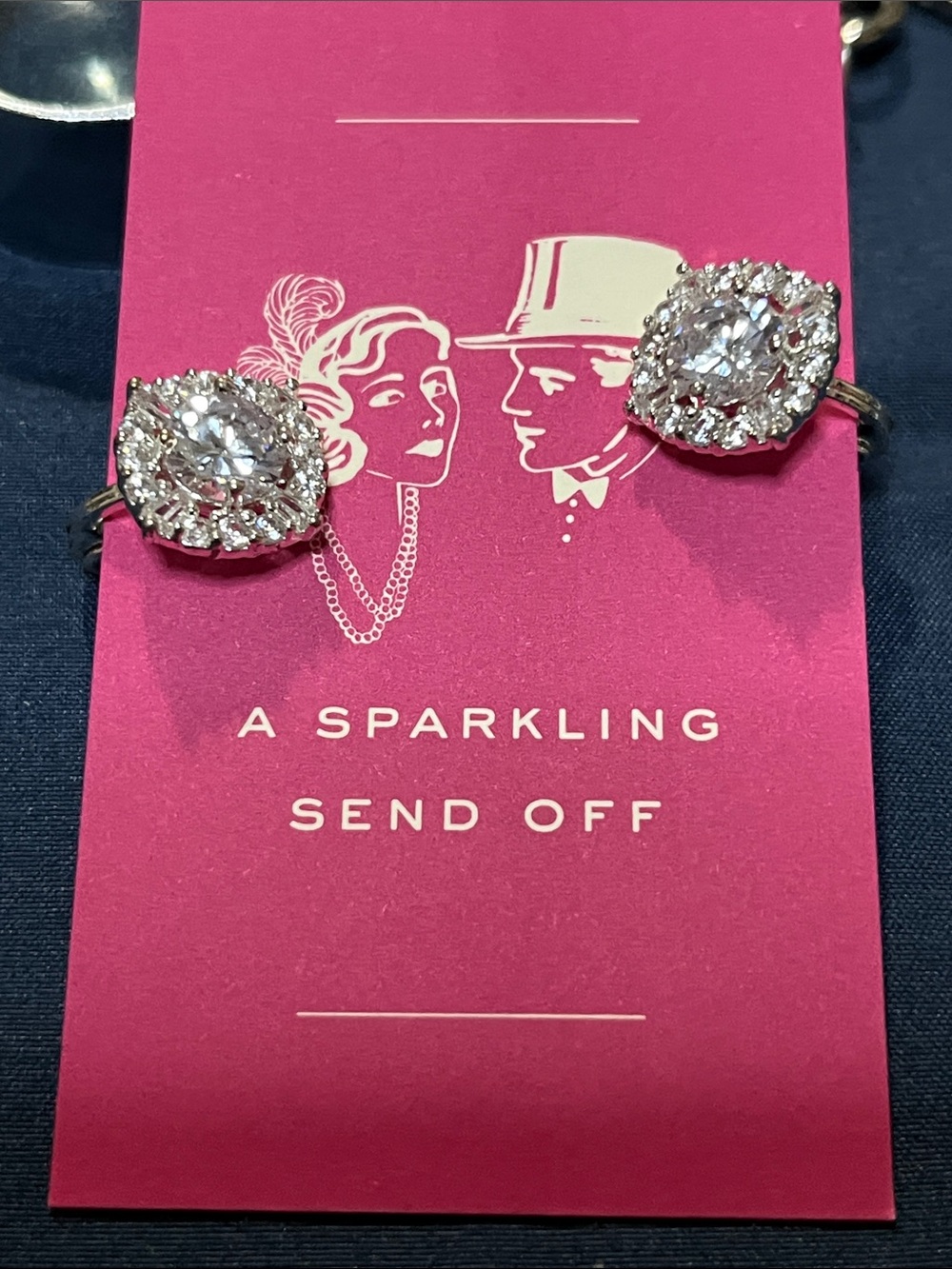 Clear Crystal Halo Stud Earrings - Elegant Silver-Tone